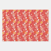 Roter Kirschblossom Bloomscape und Streifen Geschenkpapier Set (Vorderseite 3)