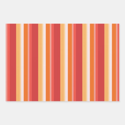 Roter Kirschblossom Bloomscape und Streifen Geschenkpapier Set (Vorderseite 2)