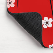 Roter Kirschblüten-Druck Mousepad (Ecke)