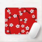 Roter Kirschblüten-Druck Mousepad (Mit Mouse)