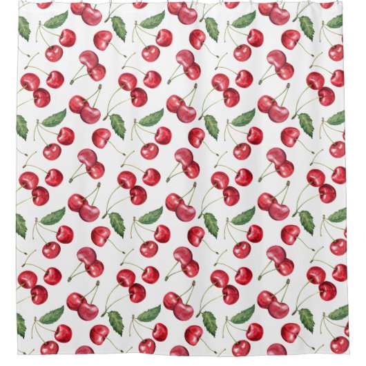 Roter Kirschfrucht Duschvorhang (Vorderseite)
