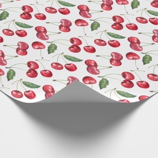 Roter Kirschfrucht Geschenkpapier (Ecke)