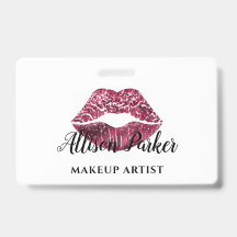 Roter Kiss Lips Glitzer Makeup Artist Business