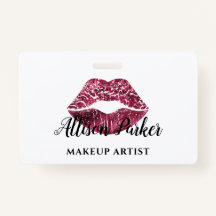 Roter Kiss Lips Glitzer Makeup Artist Business