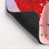 Roter Kiss Lips Holograph Rainbow Nails Makeup Mousepad (Ecke)