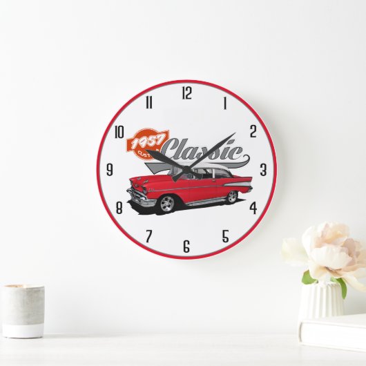 Roter Klassiker 1957 Große Wanduhr (Zuhause)