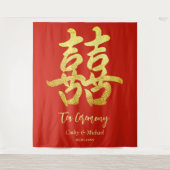 Roter klassischer chinesischer Hochzeitstee im Hin Wandteppich (Vorderseite)