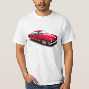 Roter klassischer Deutscher Ghia auf weißem T - T-Shirt