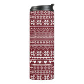 Roter klassischer Weihnachtspullover Muster Thermosbecher (Nach links gedreht)