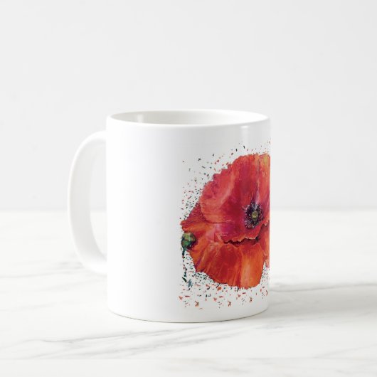 roter Klatschmohn Kaffeetasse (Vorderseite Links)