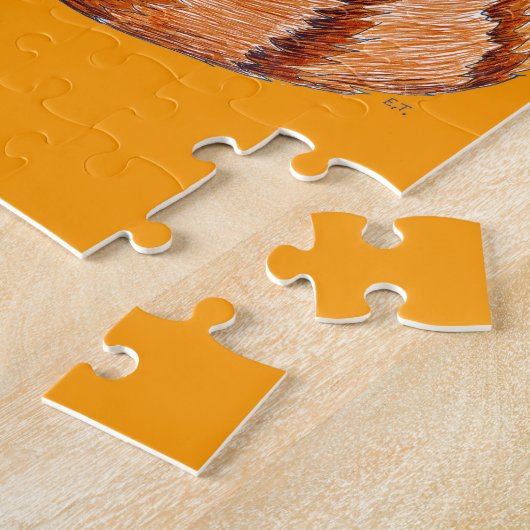 Roter kleiner Panda auf Orange Puzzle (Seite)