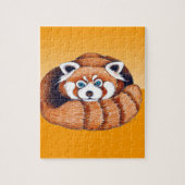 Roter kleiner Panda auf Orange Puzzle (Vertikal)