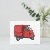 Roter Kleintransporter Postkarte (Stehend Vorderseite)