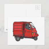 Roter Kleintransporter Postkarte (Vorne/Hinten)