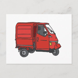 Roter Kleintransporter Postkarte