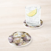 Roter Knoblauch Sandstein Untersetzer (Seite)