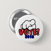 Roter Knopf der ABSTIMMUNG 2018 Button (Vorne & Hinten)