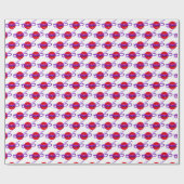 roter Knopf mit lila Bogen Geschenkpapier (Flach)