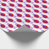 roter Knopf mit lila Bogen Geschenkpapier (Ecke)