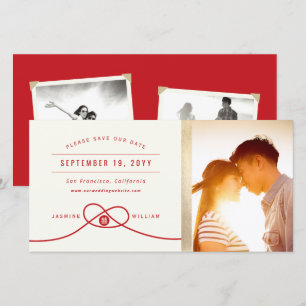 Roter Knutt Doppeltes Glück Chinesisches Hochzeits Save The Date