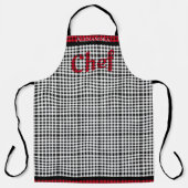 Roter Koch Buffalo Karierte Schwarz-weiße Schürze (Vorderseite)