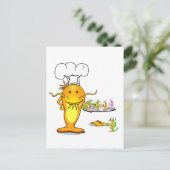 Roter Koch Postkarte (Stehend Vorderseite)