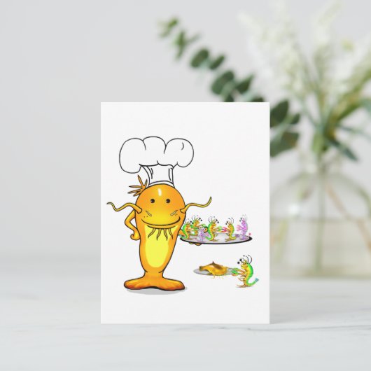 Roter Koch Postkarte (Stehend Vorderseite)