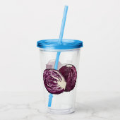 Roter Kohl Cartoon Abbildung Acryltrinkbecher (Rückseite)