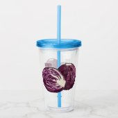 Roter Kohl Cartoon Abbildung Acryltrinkbecher (Vorderseite)