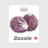 Roter Kohl Cartoon Abbildung Aufkleber (Blatt)