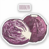 Roter Kohl Cartoon Abbildung Aufkleber (Vorderseite)