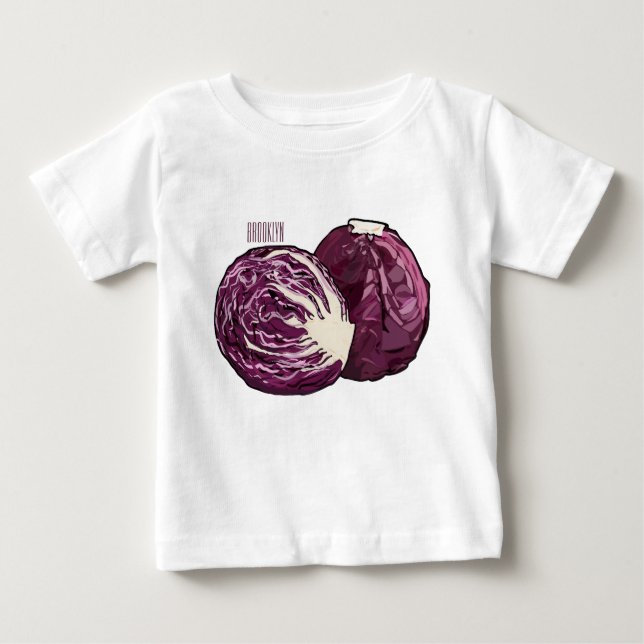 Roter Kohl Cartoon Abbildung Baby T-shirt (Vorderseite)