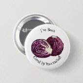 Roter Kohl Cartoon Abbildung Button (Vorne & Hinten)
