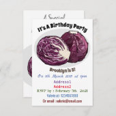 Roter Kohl Cartoon Abbildung Einladung (Vorne/Hinten)