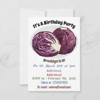 Roter Kohl Cartoon Abbildung Einladung