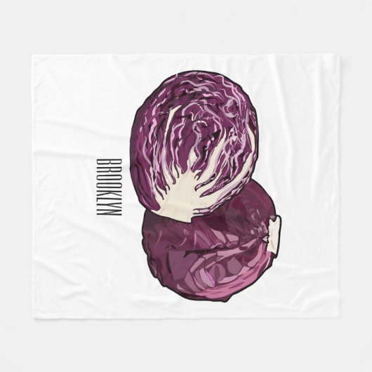 Roter Kohl Cartoon Abbildung Fleecedecke (Vorderseite (Horizontal))