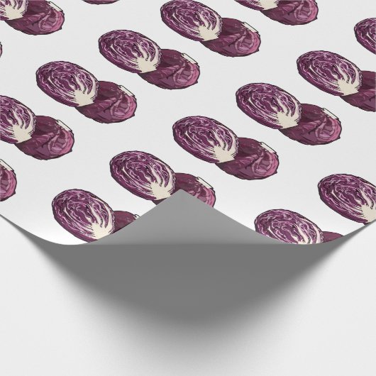 Roter Kohl Cartoon Abbildung Geschenkpapier (Ecke)