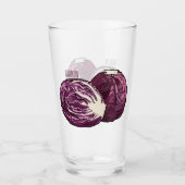 Roter Kohl Cartoon Abbildung Glas (Vorderseite)
