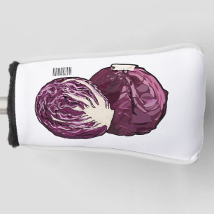 Roter Kohl Cartoon Abbildung Golf Headcover