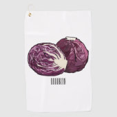 Roter Kohl Cartoon Abbildung Golfhandtuch (Vorderseite)