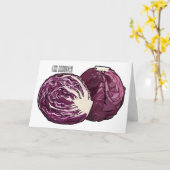 Roter Kohl Cartoon Abbildung Karte (Gelbe Blume)