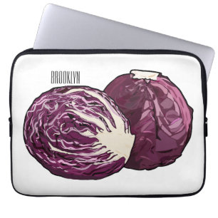 Roter Kohl Cartoon Abbildung Laptopschutzhülle