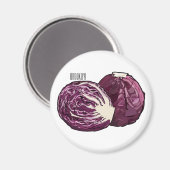 Roter Kohl Cartoon Abbildung Magnet (Vorderseite/Rückseite)