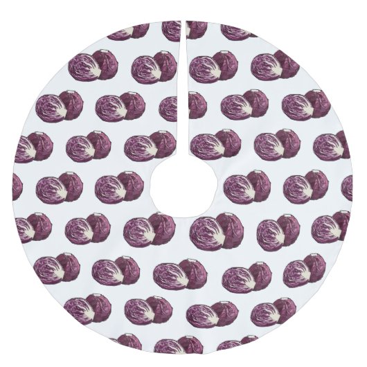 Roter Kohl Cartoon Abbildung Polyester Weihnachtsbaumdecke (Vorderseite)