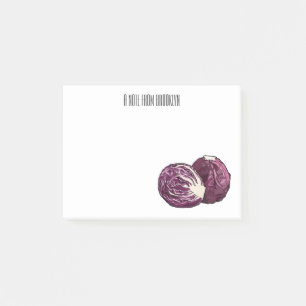 Roter Kohl Cartoon Abbildung Post-it Klebezettel