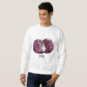 Roter Kohl Cartoon Abbildung Sweatshirt (Vorne ganz)