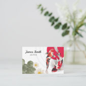 Roter Koi Fisch Japanische Kunst Visitenkarte (Stehend Vorderseite)