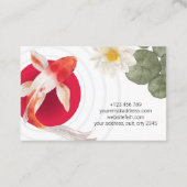 Roter Koi Fisch Japanische Kunst Visitenkarte (Rückseite)