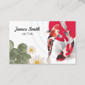 Roter Koi Fisch Japanische Kunst Visitenkarte (Vorderseite)