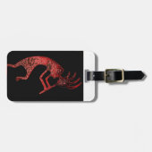 Roter Kokopelli auf schwarzem Hintergrund Gepäckanhänger (Vorderseite horizontal)